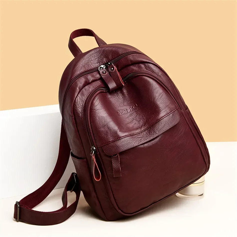 Luxuriöser Damen Rucksack aus Leder | Hochwertiger Freizeit-Tagesrucksack