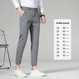 Men’s High-Quality Plaid & Stripe Trousers – Business Formal Suit Pants, Ankle & Full Length Straight Slacks