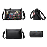 Damen-Umhängetasche mit Blumenmuster | Hochwertige Crossbody-Tasche aus Leder