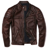 Herren Motorradjacke aus echtem Leder – Vintage Bikerjacke aus natürlichem Rindsleder