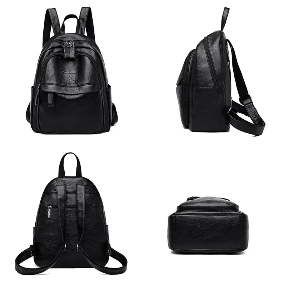 Luxuriöser Damen Rucksack aus Leder | Hochwertiger Freizeit-Tagesrucksack