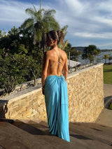 Women’s Sexy Cutout Waist Spaghetti Strap Maxi Dress