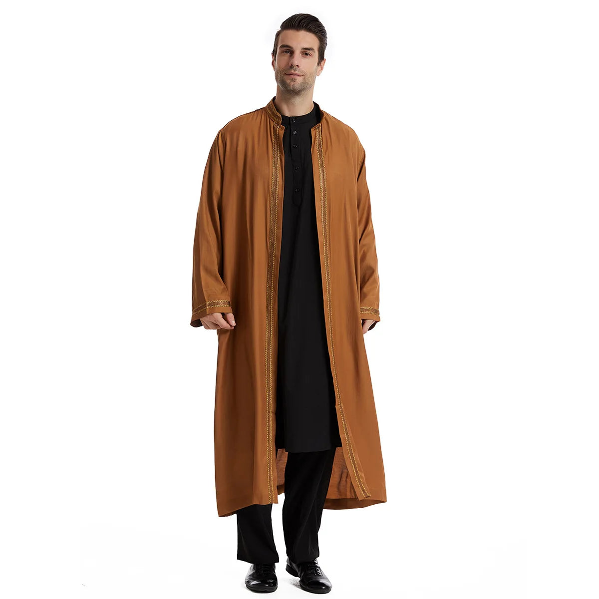 Muslimische Herren Eid Cardigan Abaya | Elegante Jubba Thobe und Ramadan Kimono