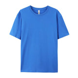 Damen Essential Solid T-Shirt: Relaxed Fit Premium-Baumwoll-Kurzarm-Oberteil
