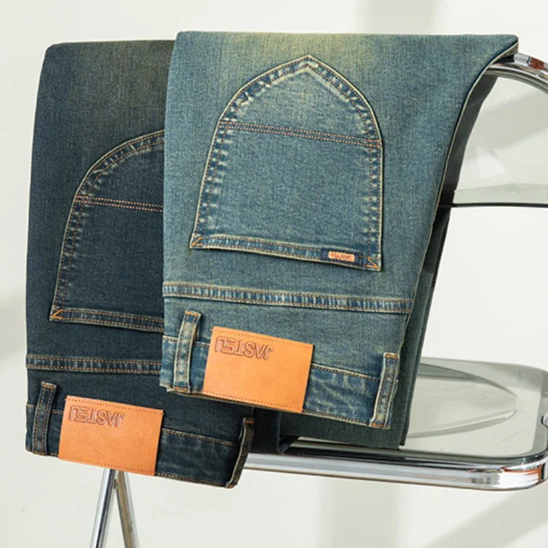 Herren Premium Vintage Jeans | Neue hochwertige elastische Business-Freizeit-Jeans