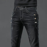 Vintage Snowflake Wash Jeans | Men's Designer Korean Fashion Slim Denim