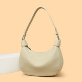 Die Lichi-Crescent Silhouette Zwei-Riemen Soft PU-Leder Umhängetasche