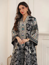 Women’s Embroidered Abaya for Party | Elegant Muslim Jalabiya Morocco Kaftan