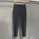 Men’s Slim Fit Casual Pants – Business Suit Trousers with Elastic Waist