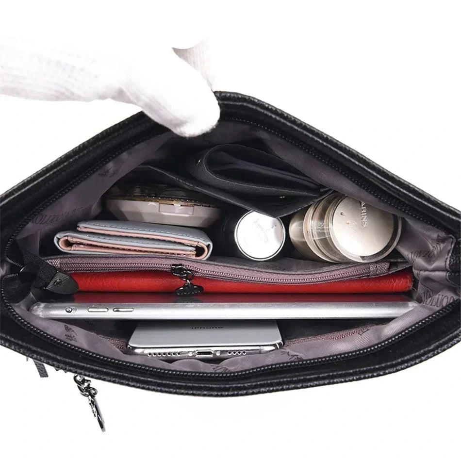 Luxuriöse Quasten-Leder-Umhängetasche | Hochwertige Damen-Beuteltasche