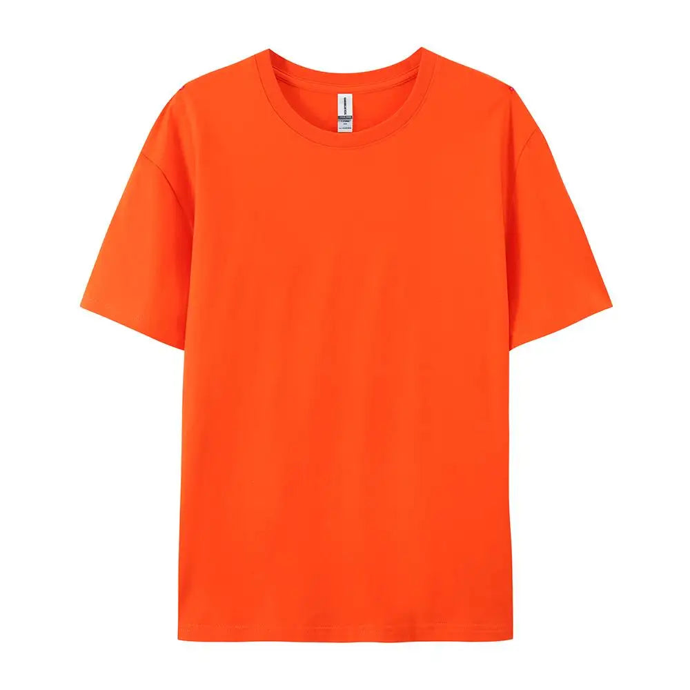 Damen Essential Solid T-Shirt: Relaxed Fit Premium-Baumwoll-Kurzarm-Oberteil