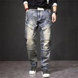 Herren Retro Punk Street Jeans | Modische Used-Denim-Hose