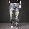 Herren Retro Punk Street Jeans | Modische Used-Denim-Hose