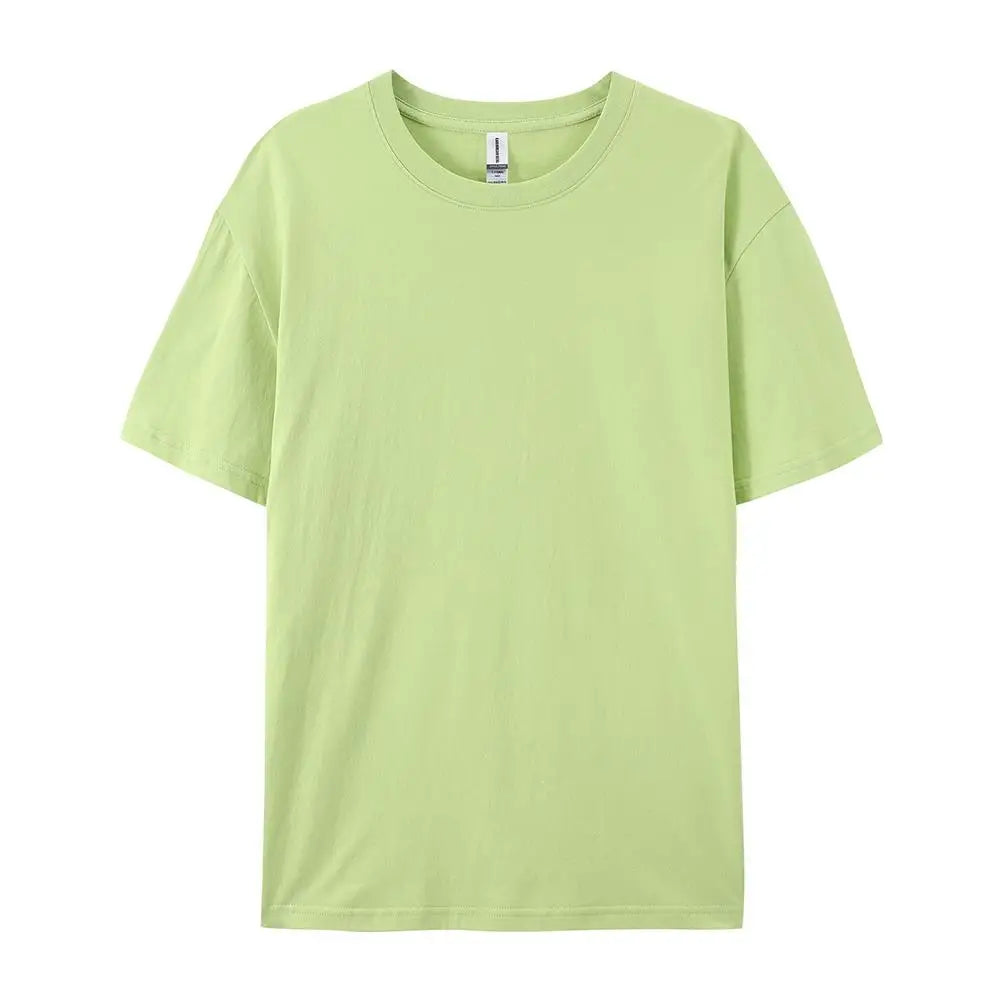 Damen Essential Solid T-Shirt: Relaxed Fit Premium-Baumwoll-Kurzarm-Oberteil
