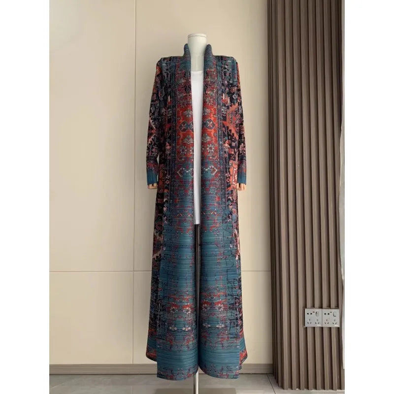 Die „Royal Archive“ Vintage Print Abaya | Offener Cardigan & Dubai Luxus Robe