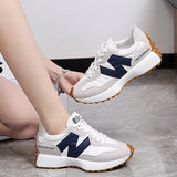 Damenmode Lässige weiße, vulkanisierte flache Sneaker – rutschfeste Gymnastik-Fitness-Atmungsaktive Mesh-Laufschuhe