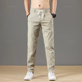 Men’s Classic Cotton Autumn Pants – Elastic Drawstring Waist Jogging Trousers