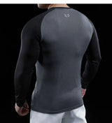 Men’s Gym Fitness Display Long Sleeve T-Shirt | Elastic Moisture Wicking Tights