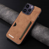 Retro PU Leder Brieftaschenhülle mit Kartenhalter für iPhone 17 Air 16 15 14