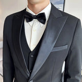 3-Piece Men’s High-End Smoking Suit – Slim Fit Boutique Jacket, Vest & Pants Set