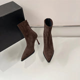 Women's Elegant Pointed Toe High Heel Ankle Boots