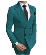 Herren Zweiteiliger Zweireiher-Anzug – Slim Fit Sakko mit fallendem Revers, legerer Smoking