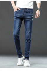 Vintage Snowflake Wash Jeans | Men's Designer Korean Fashion Slim Denim