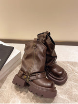 Designer Vintage Women’s Ankle Boots – Fashion Slip-On Knight Booties