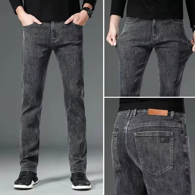 Men’s Regular Fit Classic Straight Leg Denim Stretch Jeans