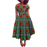 Afrikanisches Ankara-Print Carmen-Kleid | Traditionelle trägerlose afrikanische Kleidung