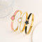 Luxury Stainless Steel Five-Leaf Flower Open Bangle