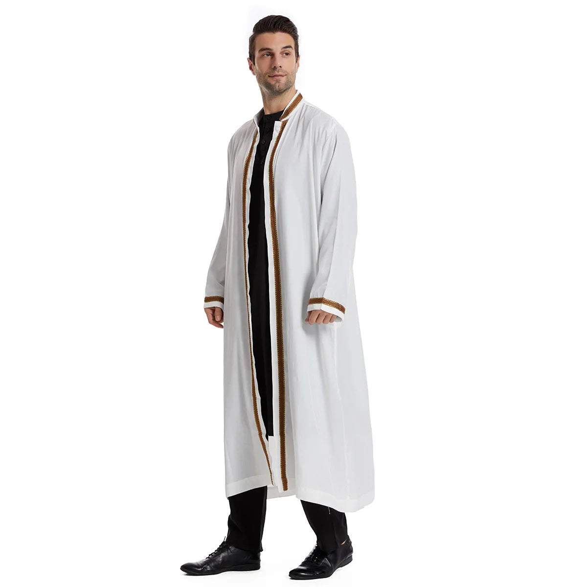 Muslimische Herren Eid Cardigan Abaya | Elegante Jubba Thobe und Ramadan Kimono