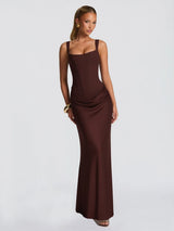 The "Midnight Muse" Corset Gown: A Sculpted Maxi with Internal Boning and Floor-Length Draping