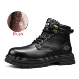 Handgemachte, luxuriöse, warm gefütterte Designer-Stiefeletten für Herren – Winterstiefeletten aus Spaltleder