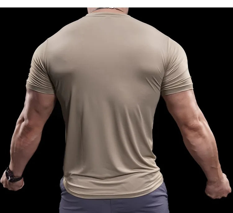 Men’s High-Elastic Running T-Shirt | Quick-Drying Gym Fitness Training Top