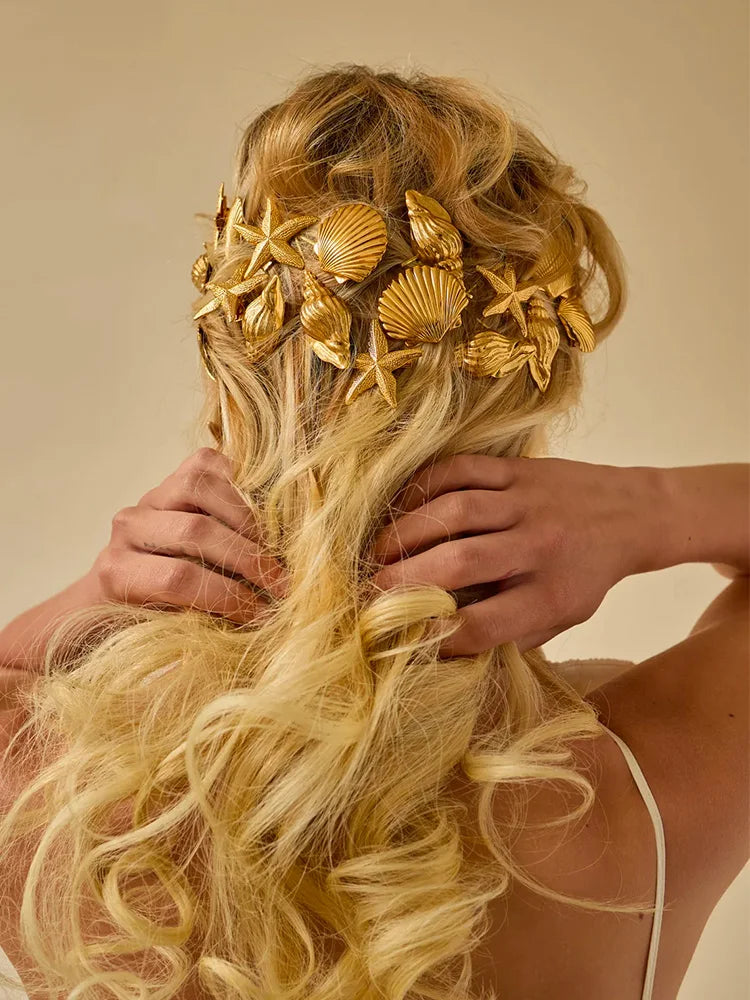 Das „Ocean Muse“ Goldset: Atemberaubende Muschel- & Seestern-Haarnadeln