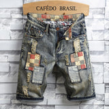 Men’s Ripped Hole Denim Shorts – Summer Thin Cotton Short Jeans