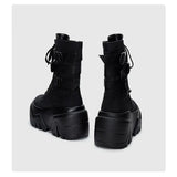 Women’s 9cm Chunky Platform Punk Wedge Ankle Booties