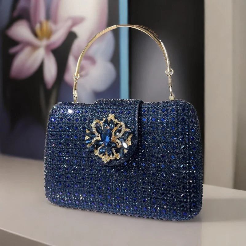 The Stellar-Glow Crystal Handbag Luxury Sparkling Diamond Clutch
