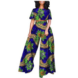 Ankara Print Short Blouse and Pants Tracksuit, Traditional Dashiki Clothing