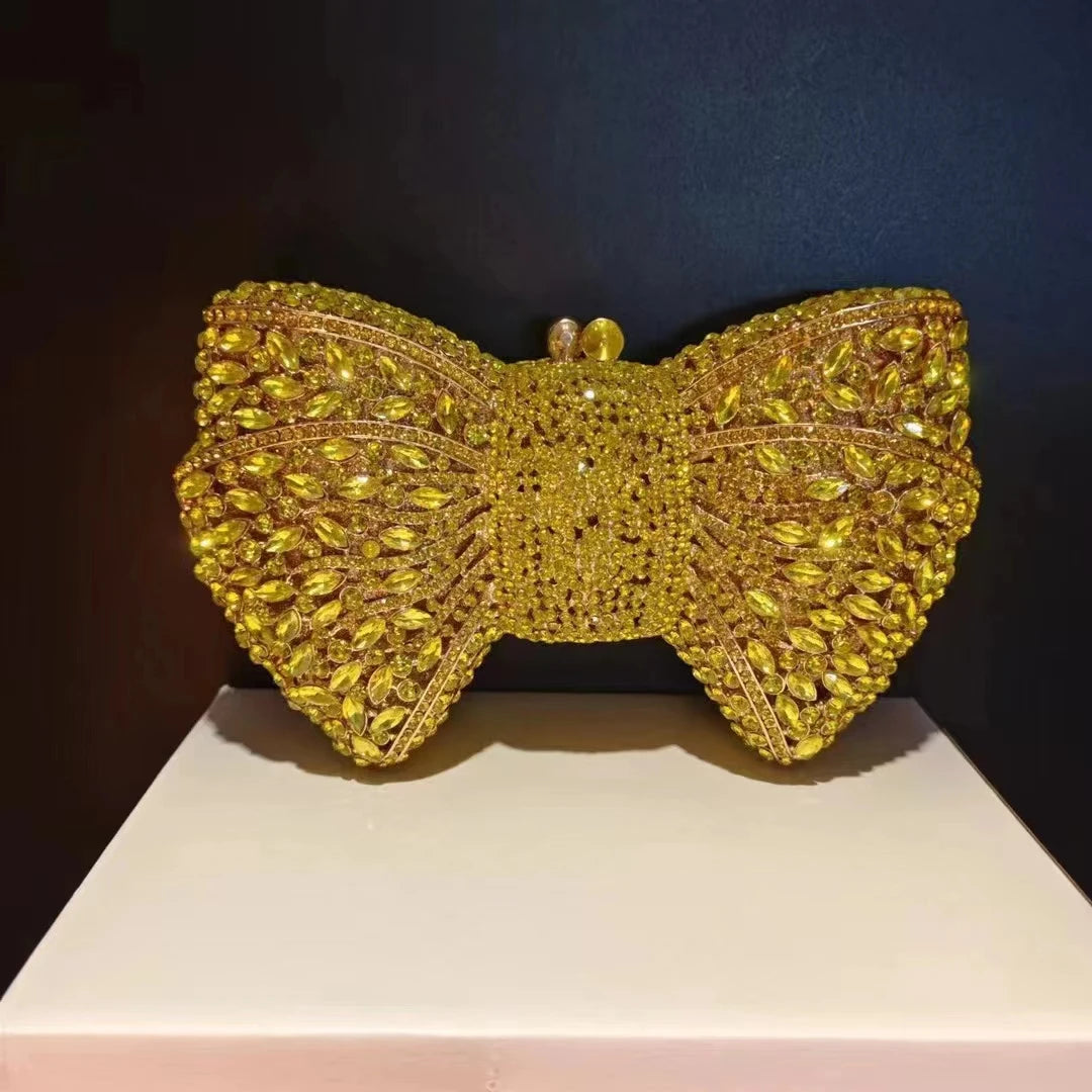 The Siren-Glow Bow Clutch Luxury Diamond-Inlaid Evening Bag