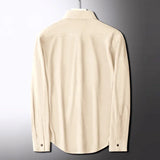 Men's Corduroy Long Sleeve Shirt – Autumn Winter Solid Color Casual Top