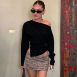 Elegant Strapless Pleated Top – Sexy Slim Fit Long Sleeve Pullover
