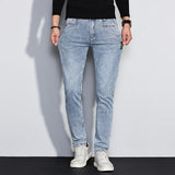 Herren Slim Fit Stretch Jeans | Vintage Korean Style Straight Denim