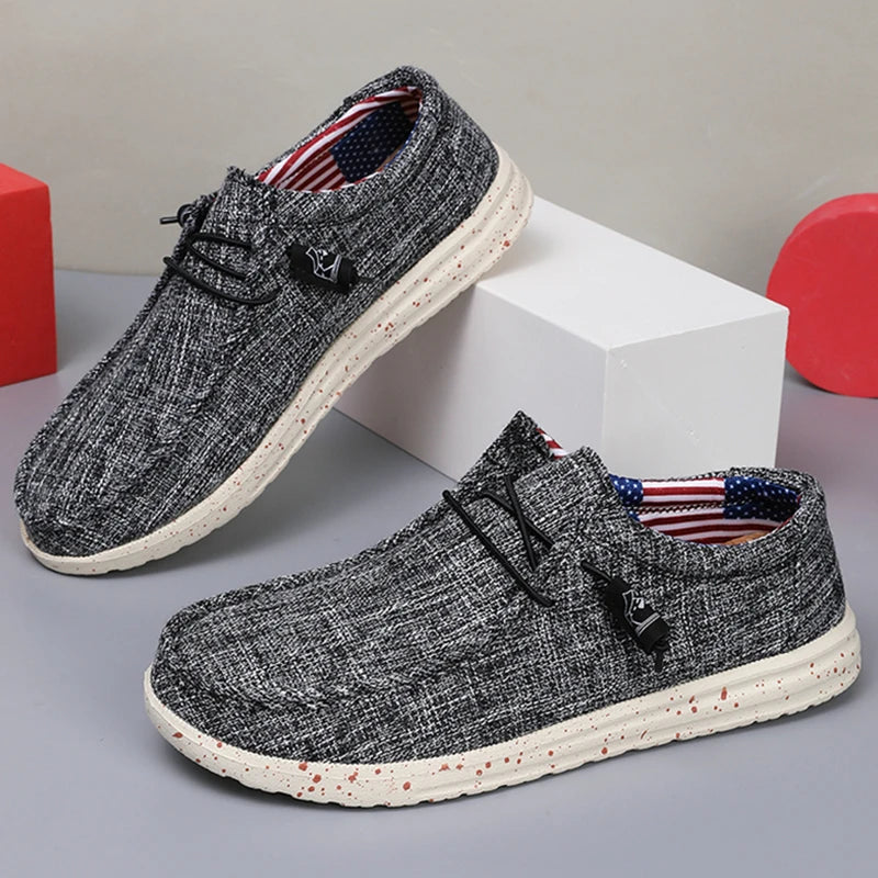Men's Canvas Casual Shoes – Breathable Slip-On Loafers for Men