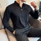Men’s High Elastic V-neck POLO Shirt – Non-marking Seamless Long Sleeve T-shirt