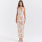 Women's Elegant Floral Print Spaghetti Strap Maxi Dress
