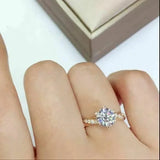 Luxus Moissanit Paarringe – 18K vergoldeter Edelstahl Twist Ring für Frauen