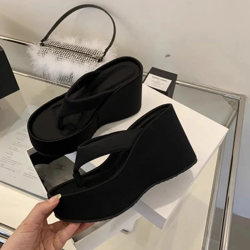 Designer Summer Chunky Slippers – Fashion Platform Wedge Sandals