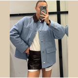 Freizeit-Jacke für Damen | Urbaner Kurzmantel mit Revers im Loose Fit
